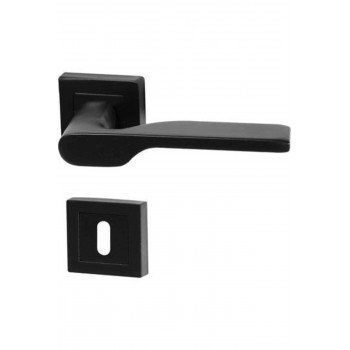 Kare Rozet Siyah Leydi Oda Kapı Kolu ( 1 Takım= 2 Adet Kapı Kolu 2 Adet Alt Rozet )